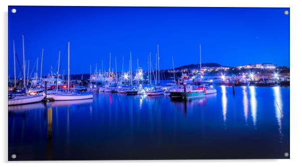 Scarborough harbour at night Acrylic by chris smith