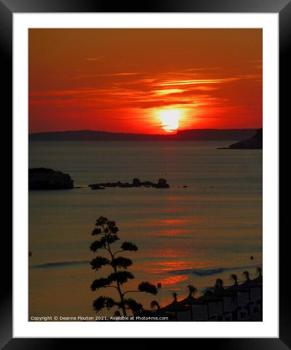 Sunset over Cala Galdana Menorca  Framed Mounted Print by Deanne Flouton