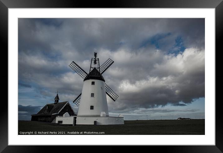 Clouds over the Lytham Windmill Framed Mounted Print by Richard Perks