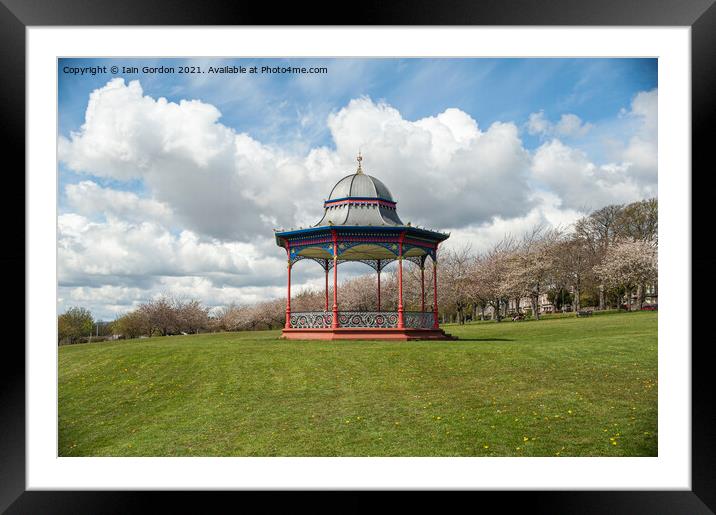 Magdalen Green Bandstand  - Summer Day - Dundee Scotland Framed Mounted Print by Iain Gordon