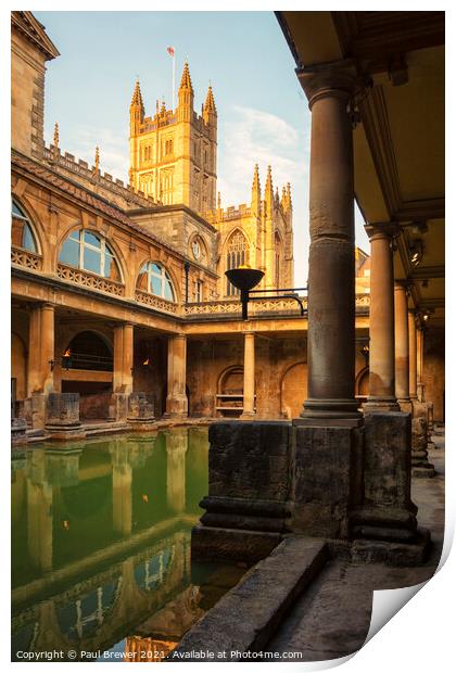 Bath Pump Room at Sunset in Spring Print by Paul Brewer