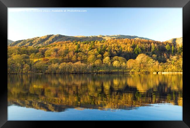 Reflections in Coniston Water Lake District Framed Print by Nick Jenkins