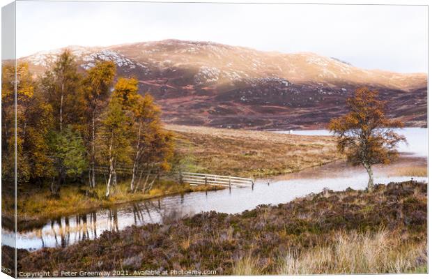 Loch Tarff at Autumn, Scottish Highlands Canvas Print by Peter Greenway