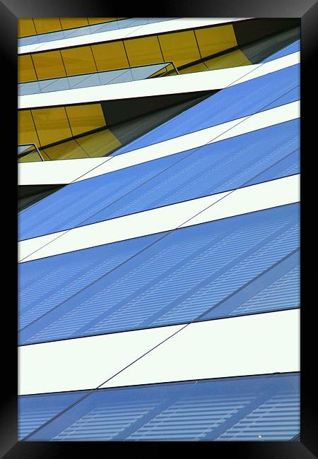 Abstract in Blue & Yellow Framed Print by peter tachauer