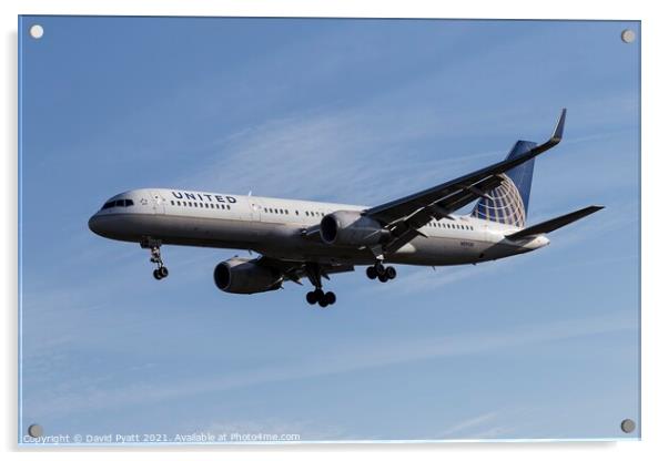 United Airlines Boeing 757-224                   Acrylic by David Pyatt