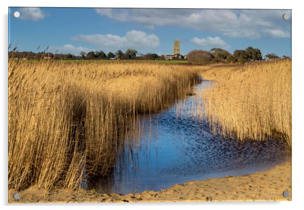 Covehithe Benacre broad suffolk Acrylic by Kevin Snelling