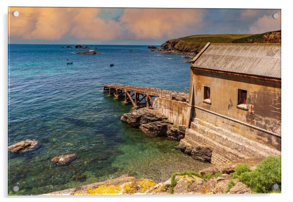  Lizard Point old lifeboat station Acrylic by Kevin Snelling