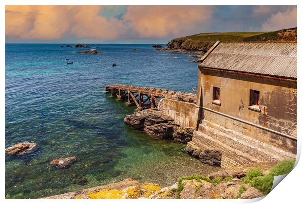  Lizard Point old lifeboat station Print by Kevin Snelling
