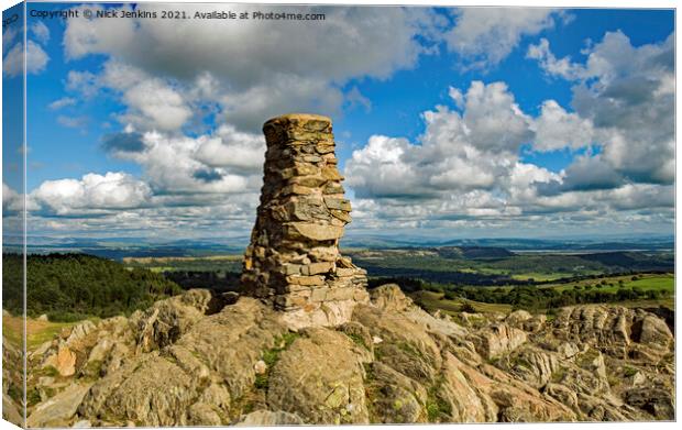 Trig point summit of Gummers How Lake District Canvas Print by Nick Jenkins