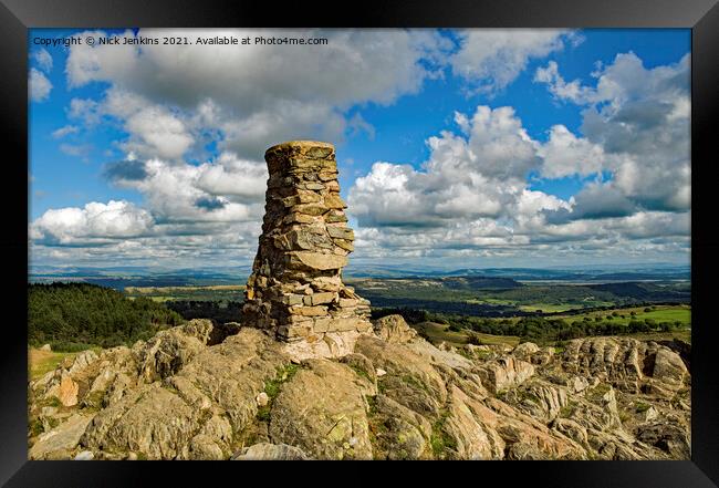 Trig point summit of Gummers How Lake District Framed Print by Nick Jenkins