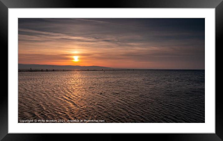 West Kirby Sunset Framed Mounted Print by Philip Brookes