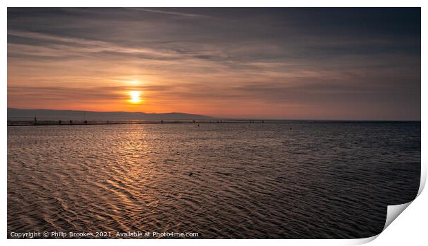 West Kirby Sunset Print by Philip Brookes