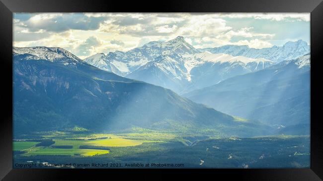 Light Rays in Mountain Valley Framed Print by Shawna and Damien Richard