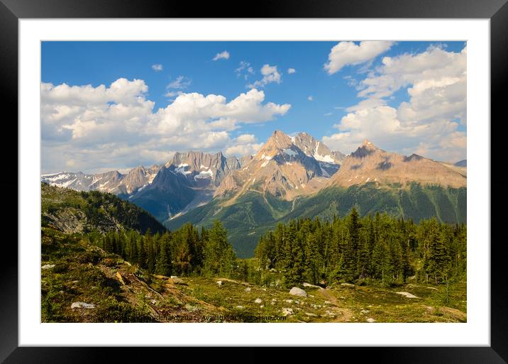 Jumbo Pass Mountain Landscape British Columbia Canada Framed Mounted Print by Shawna and Damien Richard