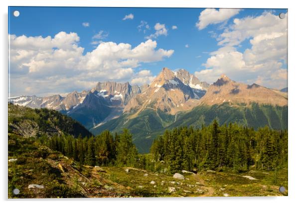Jumbo Pass Mountain Landscape British Columbia Canada Acrylic by Shawna and Damien Richard