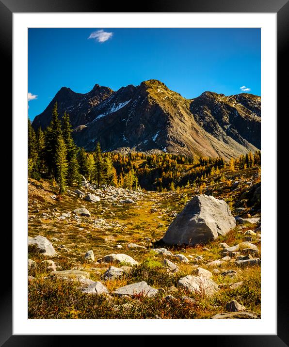 Mountain in Fall Framed Mounted Print by Shawna and Damien Richard