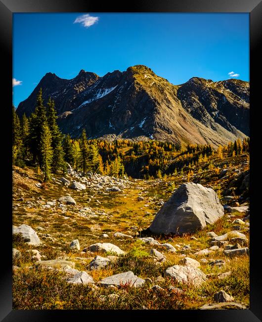 Mountain in Fall Framed Print by Shawna and Damien Richard
