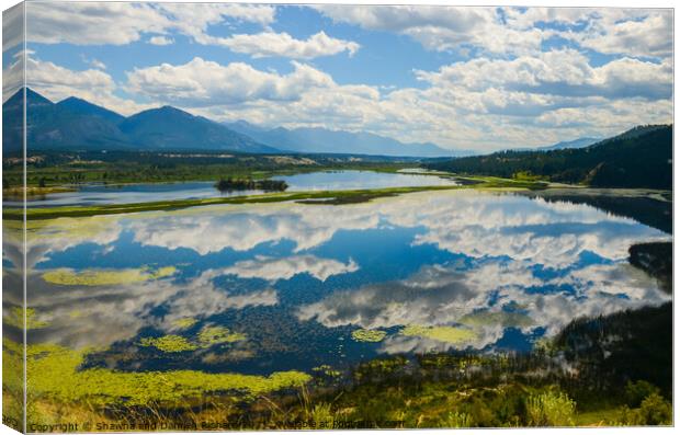 Reflection Wetlands Mountain Landscape Canvas Print by Shawna and Damien Richard