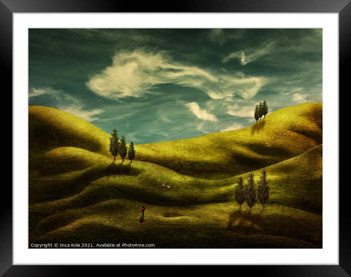 A Nude Rolling Tuscan Landscape Framed Mounted Print by Inca Kala
