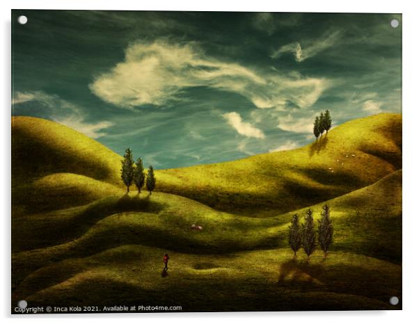 A Nude Rolling Tuscan Landscape Acrylic by Inca Kala
