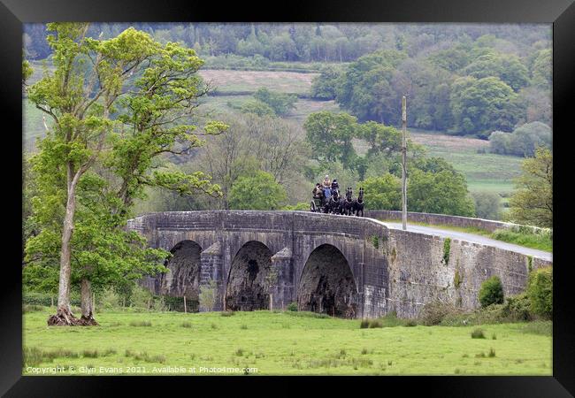 Crossing the River Tywi. Framed Print by Glyn Evans