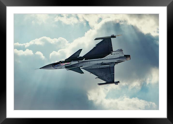 Dassault Rafale Fighter In Polish Livery Framed Mounted Print by Chris Lord