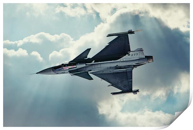 Dassault Rafale Fighter In Polish Livery Print by Chris Lord