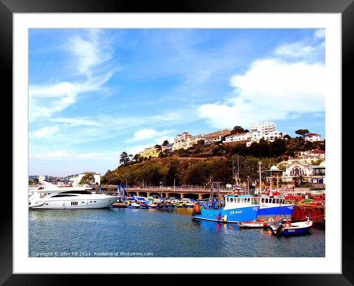 Torquay on the English Riviera. Framed Mounted Print by john hill