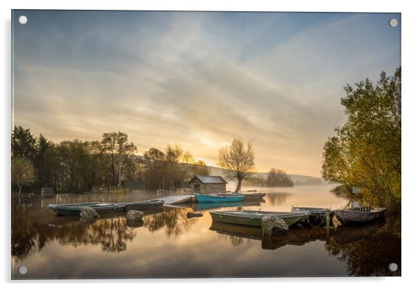 Sunrise at Llangorse Lake  Acrylic by Alan Le Bon