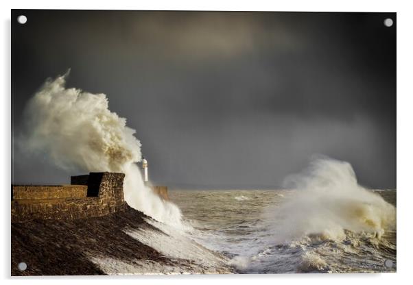 Winter Storm at Porthcawl Acrylic by Alan Le Bon