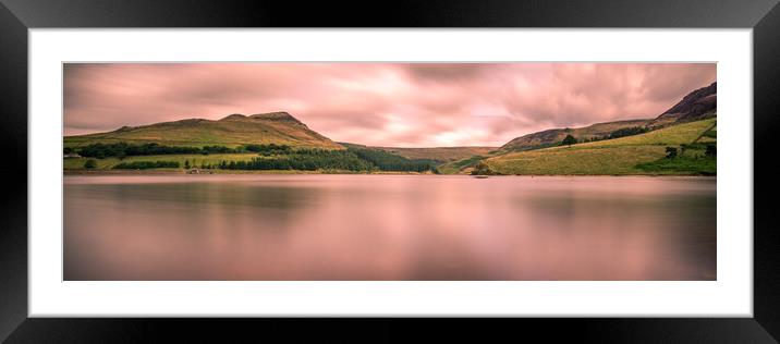 GM0005P - Dovestone Reservoir - Panorama Framed Mounted Print by Robin Cunningham