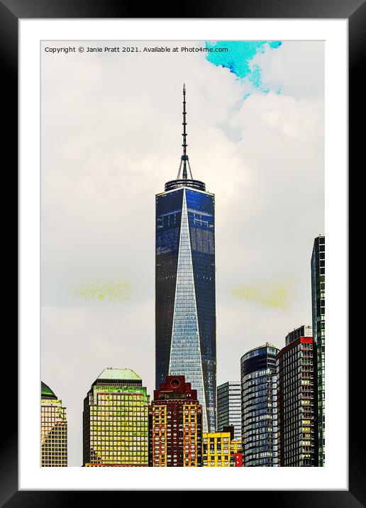 Freedom Tower Framed Mounted Print by Janie Pratt