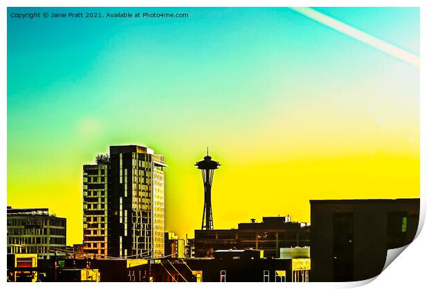 Seattle View Print by Janie Pratt