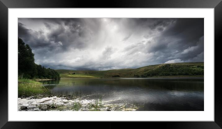 PW0006W - Piethorne Reservoir - Wide Framed Mounted Print by Robin Cunningham