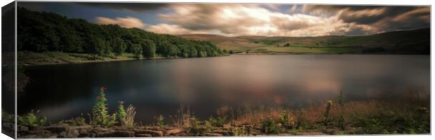 PW0001P - Piethorne Reservoir - Panorama Canvas Print by Robin Cunningham