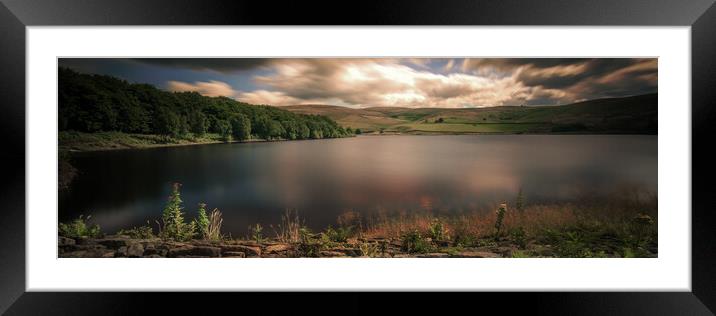 PW0001P - Piethorne Reservoir - Panorama Framed Mounted Print by Robin Cunningham