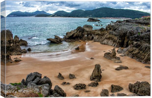 beautiful view of a beach with rocks on the Spanish coast Canvas Print by David Galindo
