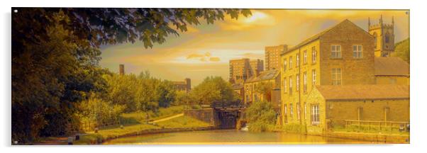 RC0001P - Sowerby Bridge...Gold Edition - Panorama Acrylic by Robin Cunningham