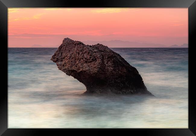 Rhodes Kato Petres Beach Large Rock Framed Print by Antony McAulay