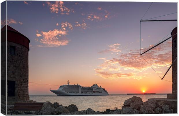 Rhodes Luxury Cruise Ship Canvas Print by Antony McAulay