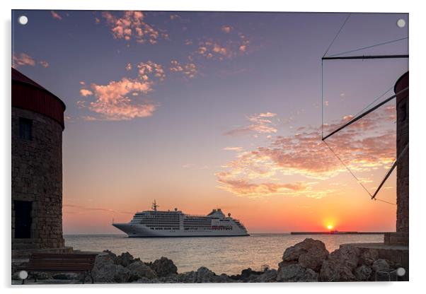 Rhodes Luxury Cruise Ship Acrylic by Antony McAulay