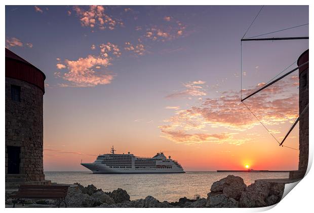 Rhodes Luxury Cruise Ship Print by Antony McAulay