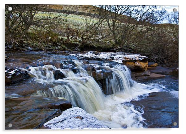 Wain Wath Force - Yorks Dales Acrylic by Trevor Kersley RIP