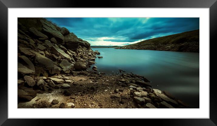 FA0001W - Gorple Lower Reservoir - Wide Framed Mounted Print by Robin Cunningham