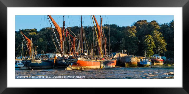 Thames barges at Pin Mill. Framed Mounted Print by Bill Allsopp