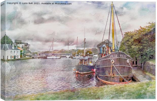 Clyde Puffer at Crinan Canal Basin Canvas Print by Lynn Bolt