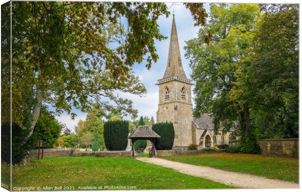 Parish Church of St Mary Lower Slaughter Canvas Print by Allan Bell