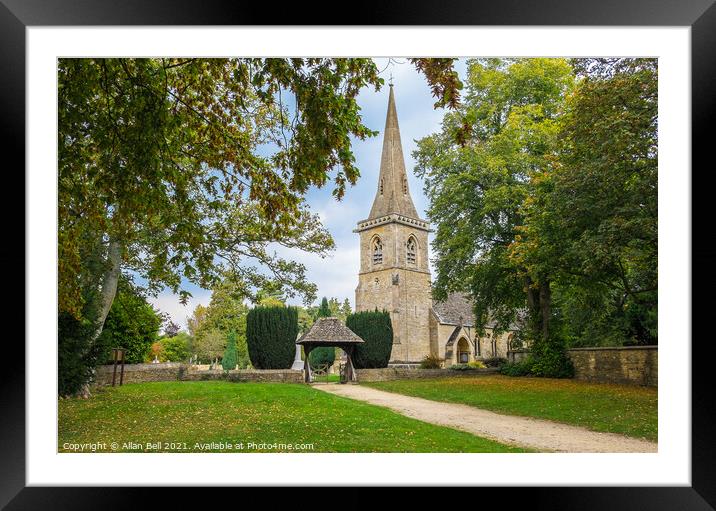 Parish Church of St Mary Lower Slaughter Framed Mounted Print by Allan Bell
