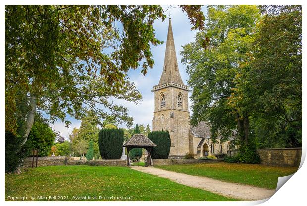 Parish Church of St Mary Lower Slaughter Print by Allan Bell
