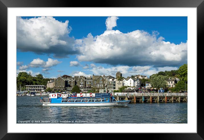 Lake Windermere Lakeside Bowness on Windermere Cumbria Framed Mounted Print by Nick Jenkins